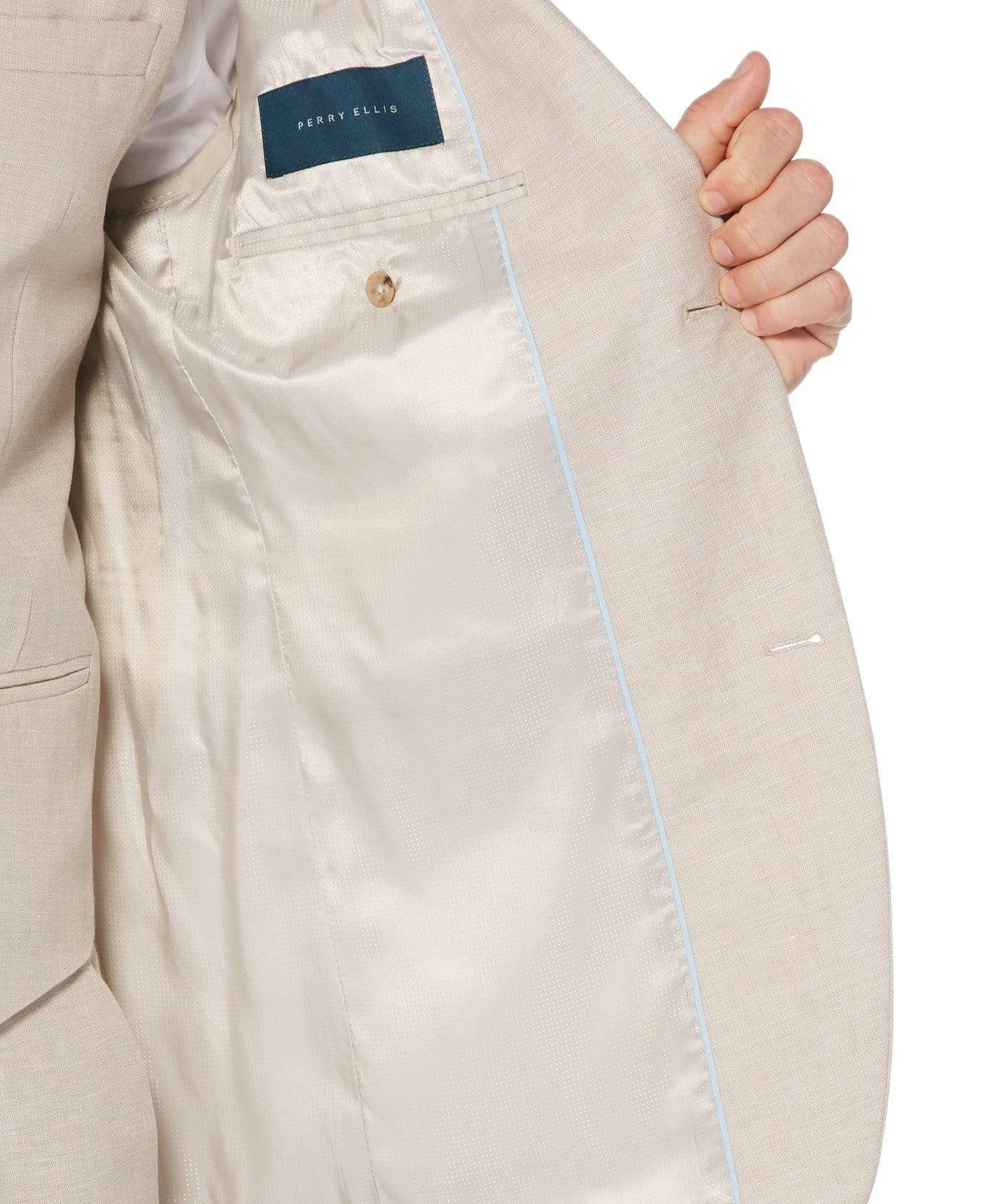 Big & Tall Linen Cotton Herringbone Suit Jacket
