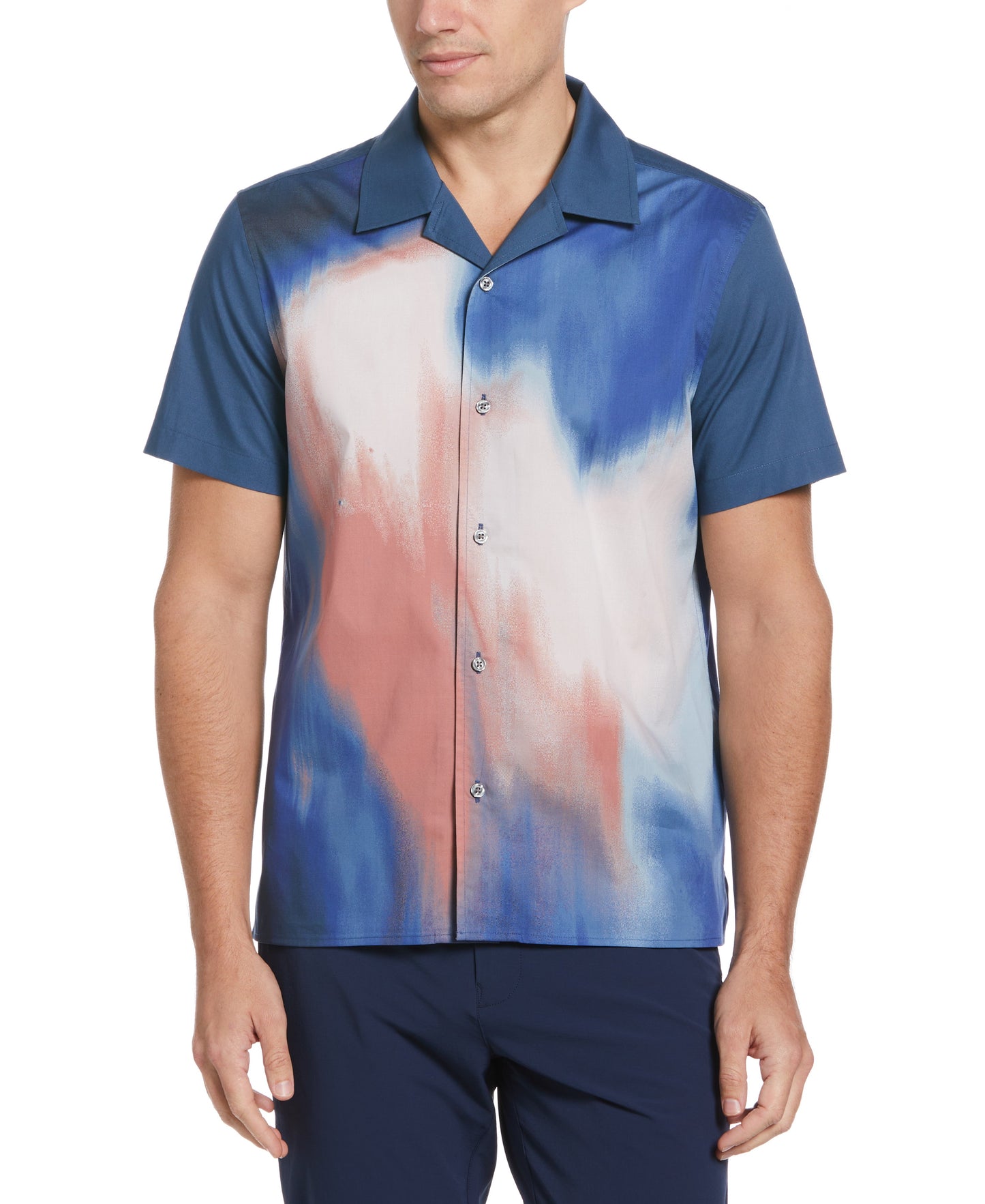 Abstract Print Camp Collar Soft Shirt