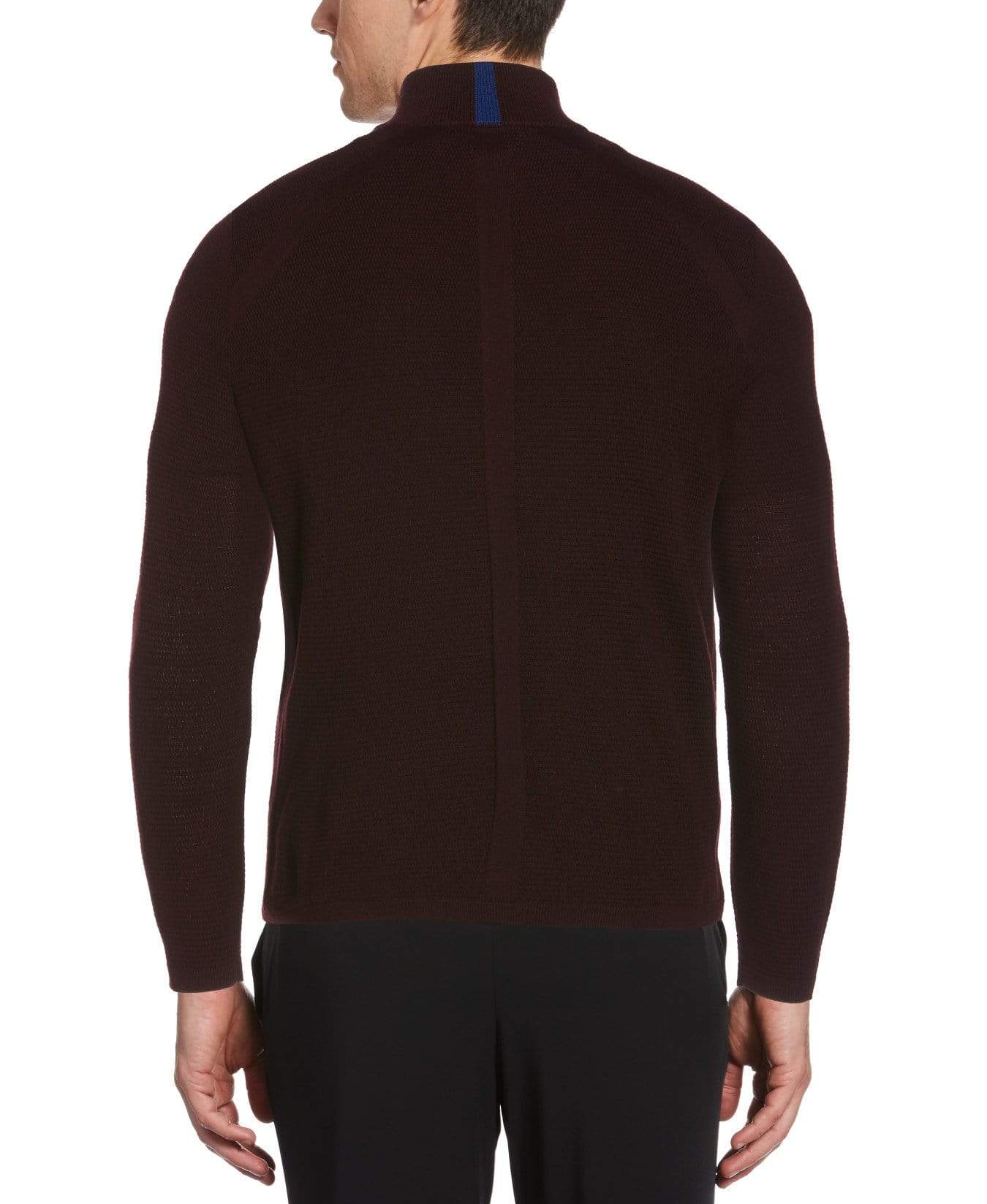 Big & Tall Textured Merino Blend Quarter Zip Sweater