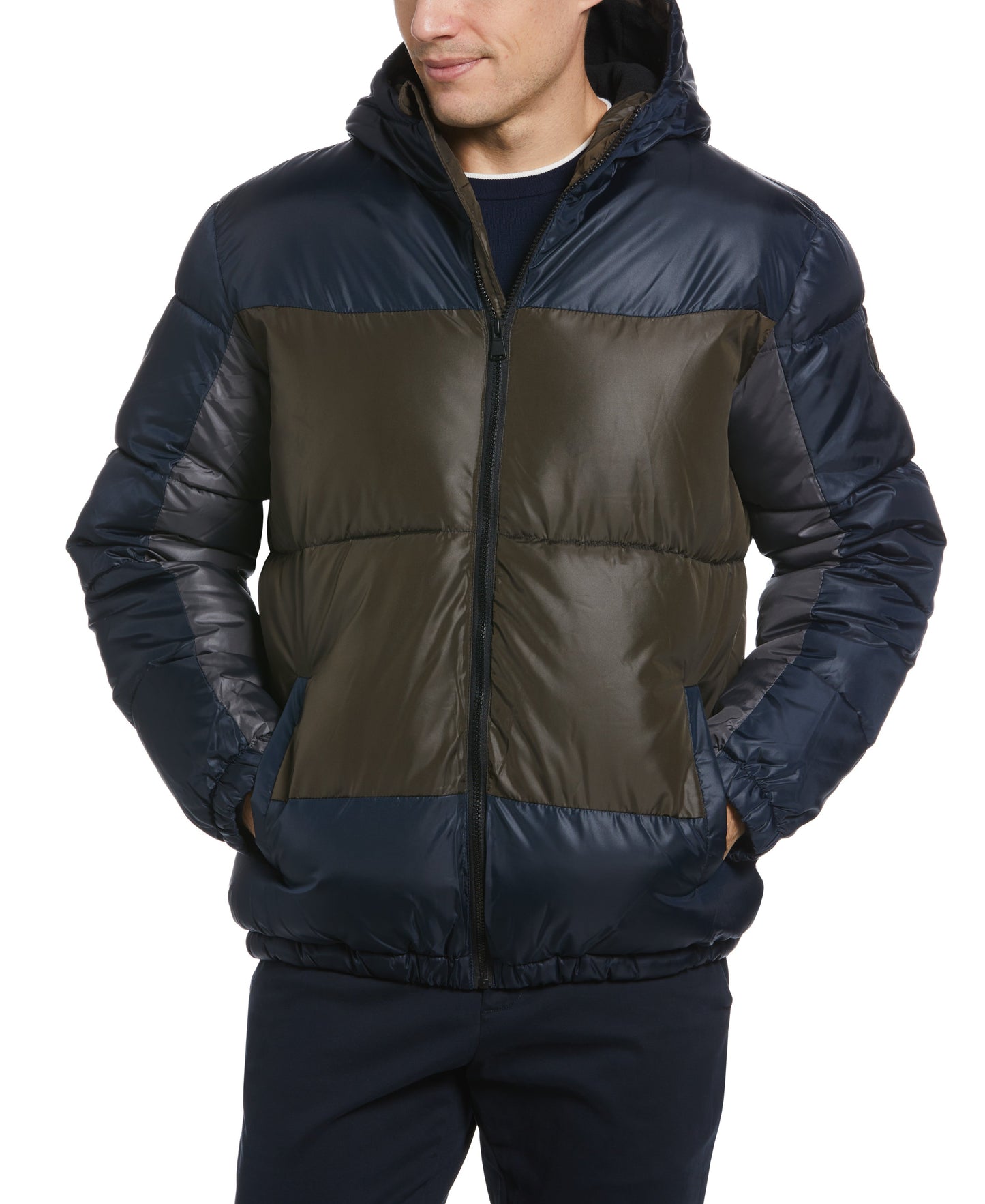 Colorblock Hooded Puffer Jacket