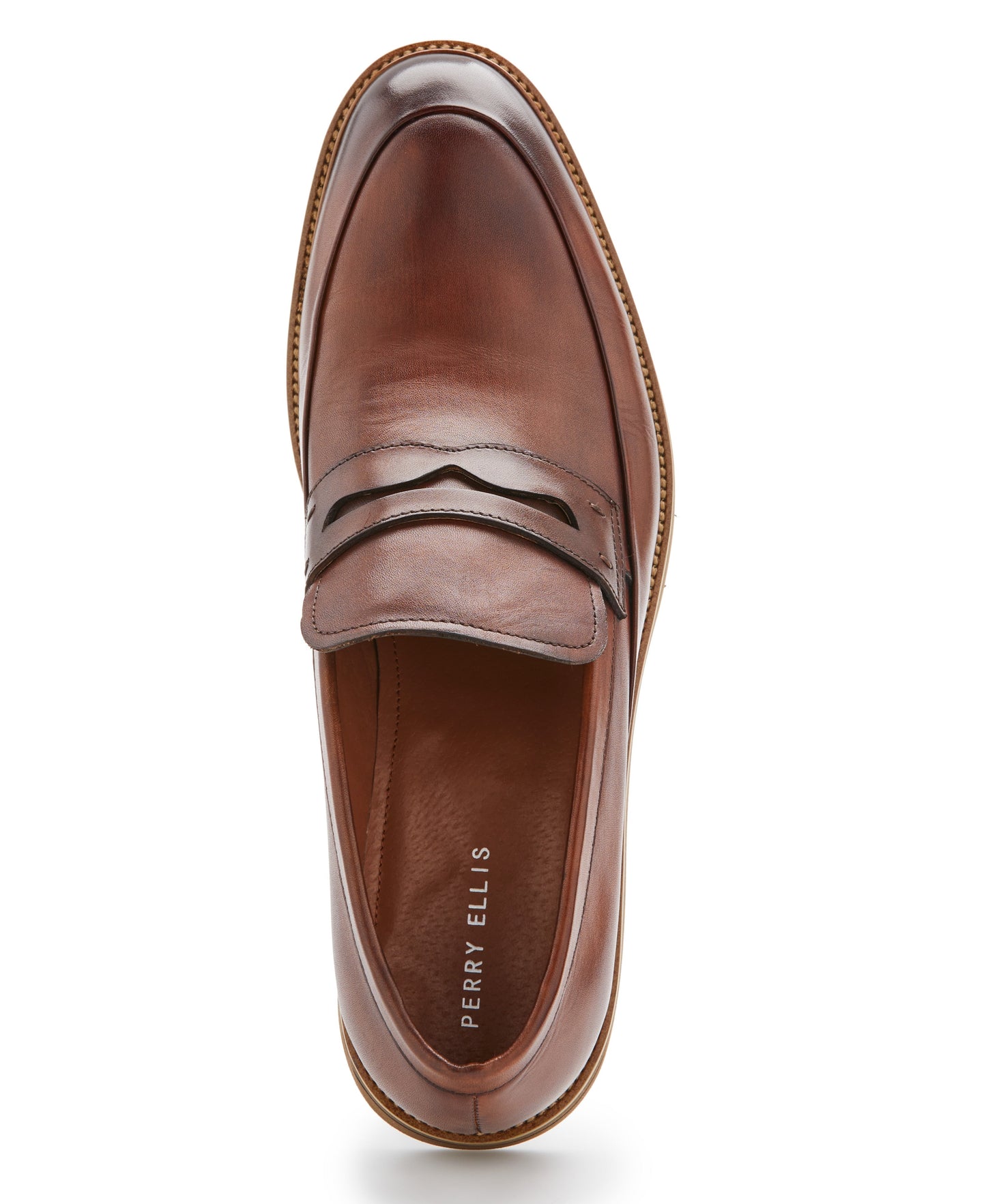 Genuine Leather Contrast Penny Loafers