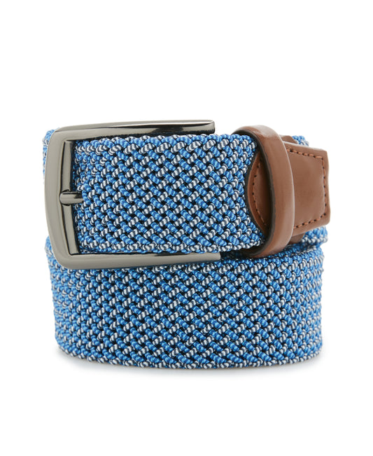 Happy Blue and White Stretch Belt