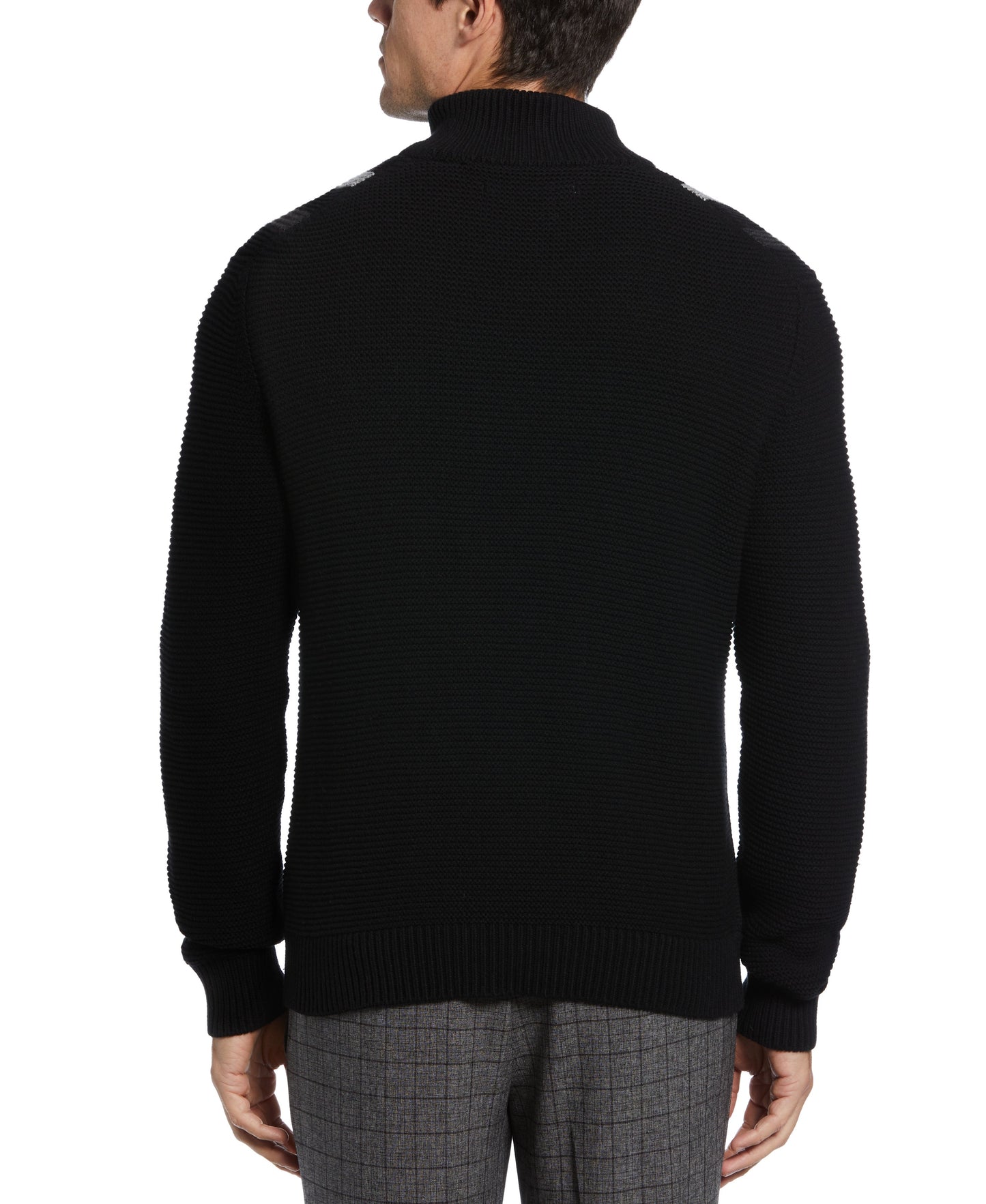 Jacquard Stripe Quarter Zip Sweater