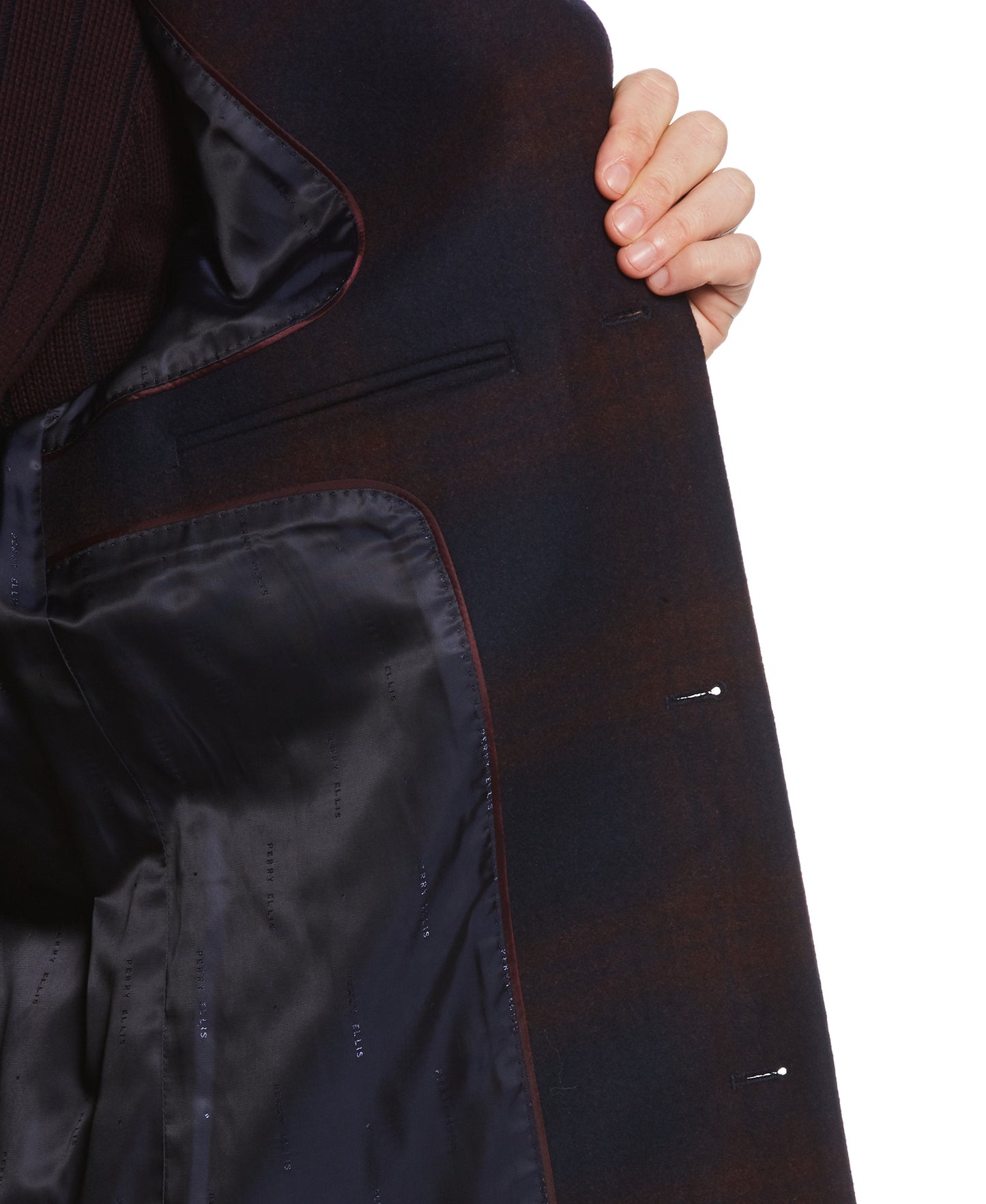 Large Ombre Plaid Wool Topcoat