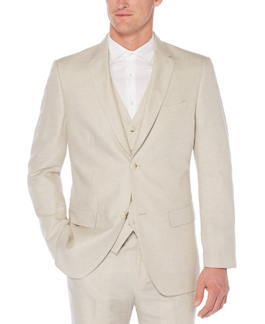 Linen Blend Herringbone Suit Jacket
