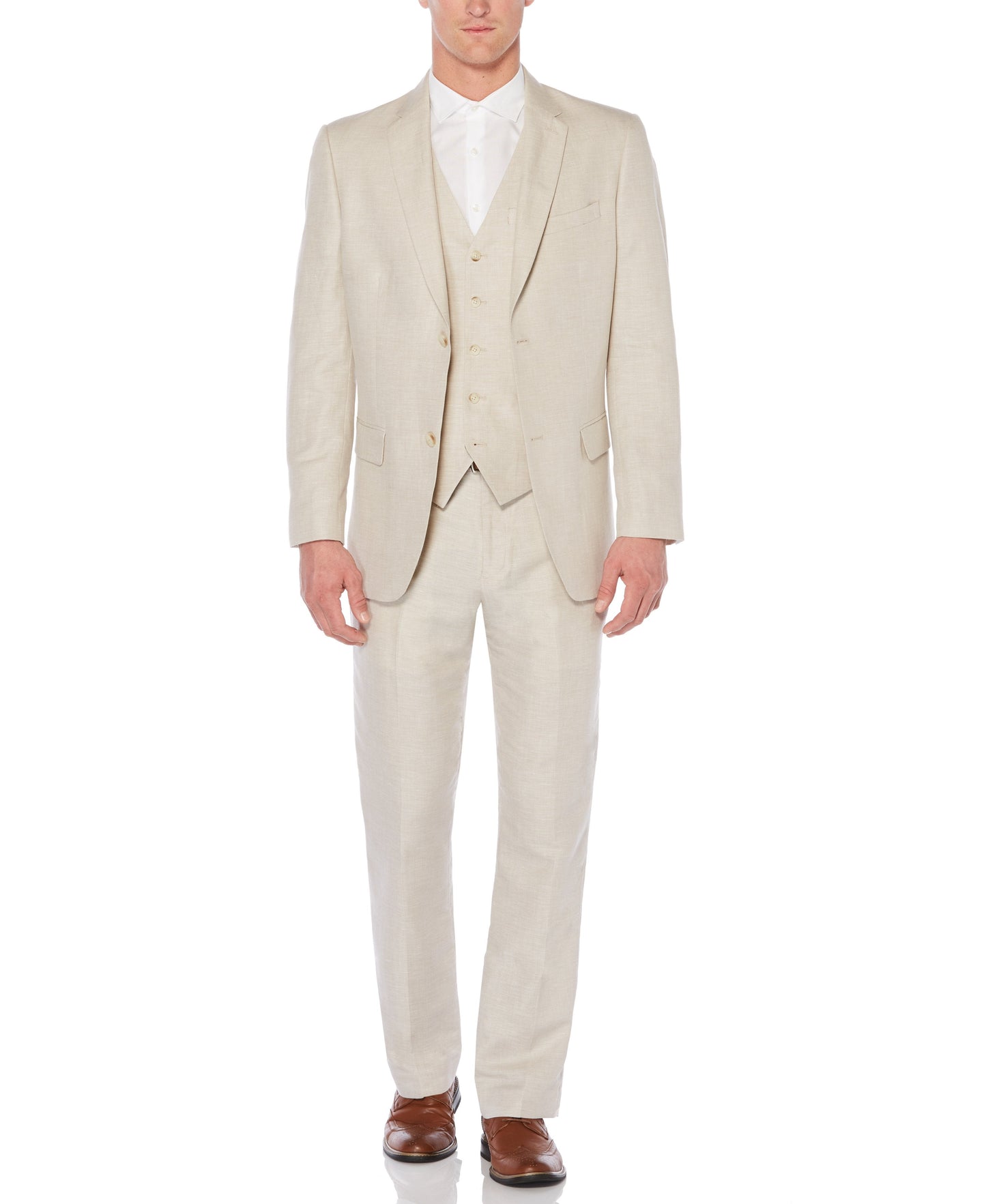 Linen Blend Herringbone Suit Jacket
