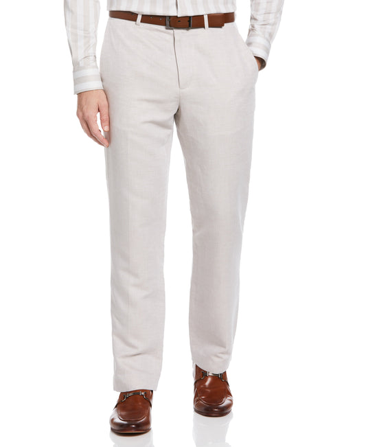 Linen Blend Solid Twill Pant