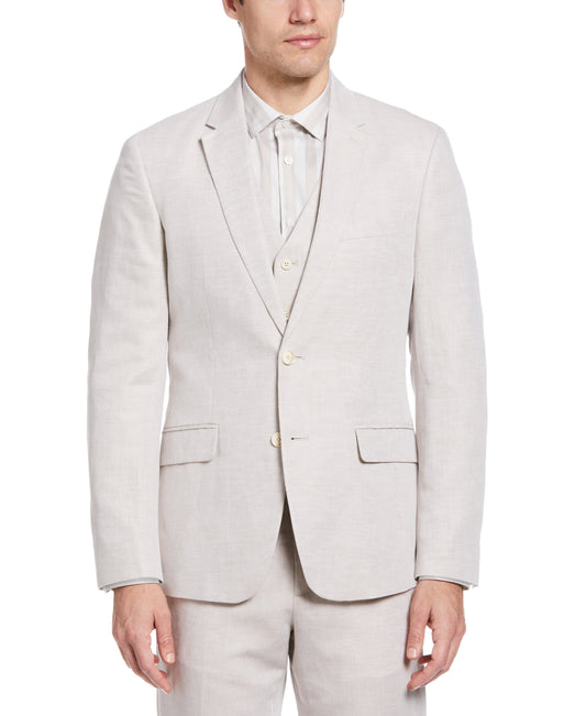 Linen Blend Solid Twill Suit Jacket