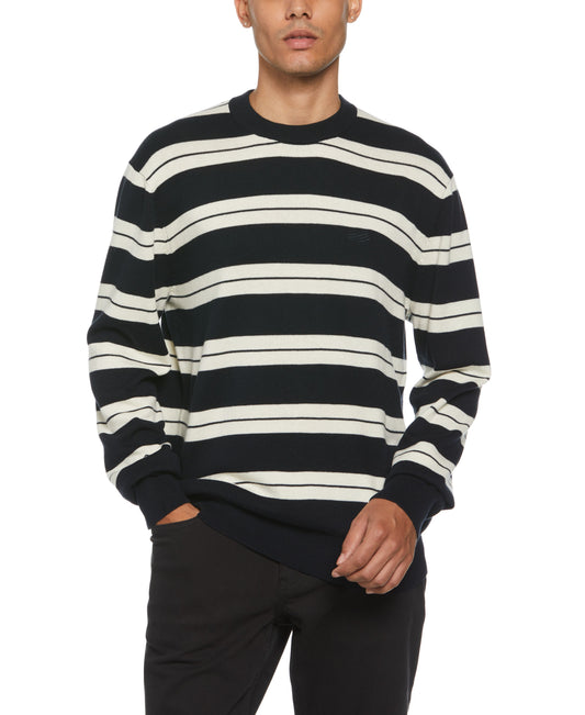 Logo Stripe Crew Sweater