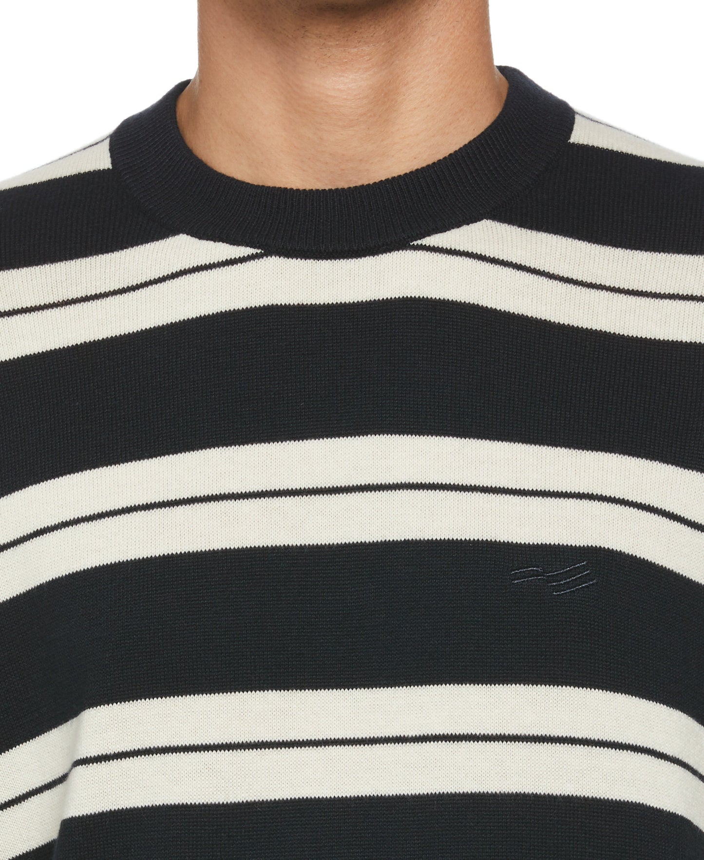 Logo Stripe Crew Sweater
