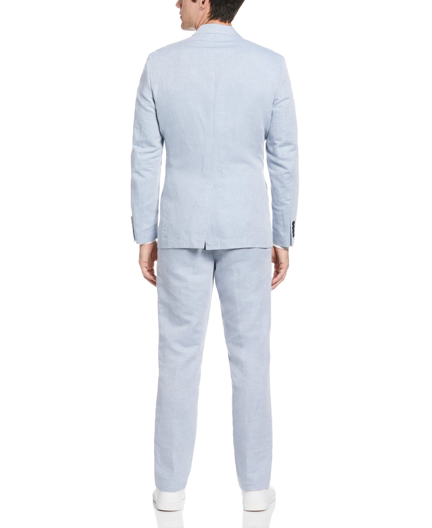 Slim Fit Blue Linen Blend Twill Suit