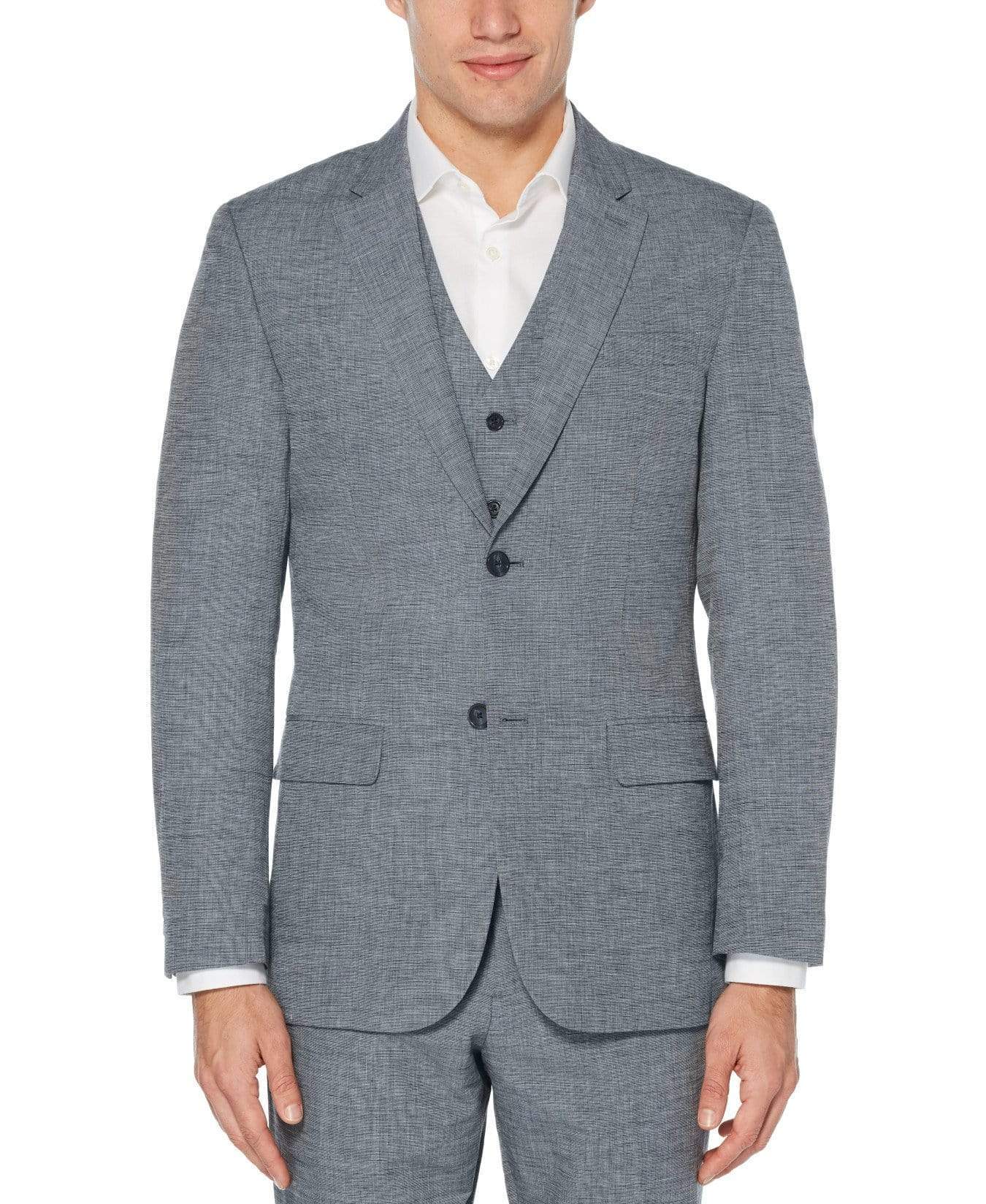 Slim Fit Heathered Linen Suit Jacket