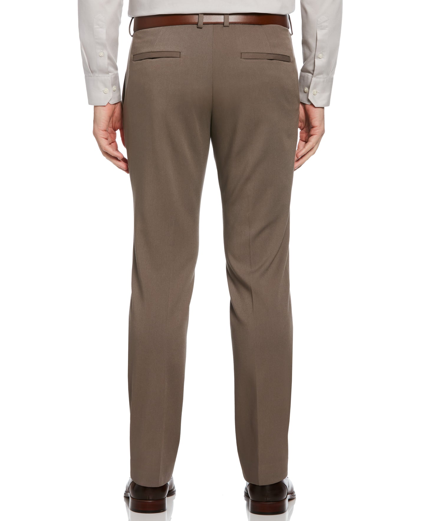 Slim Fit Herringbone Flat Front Suit Pant