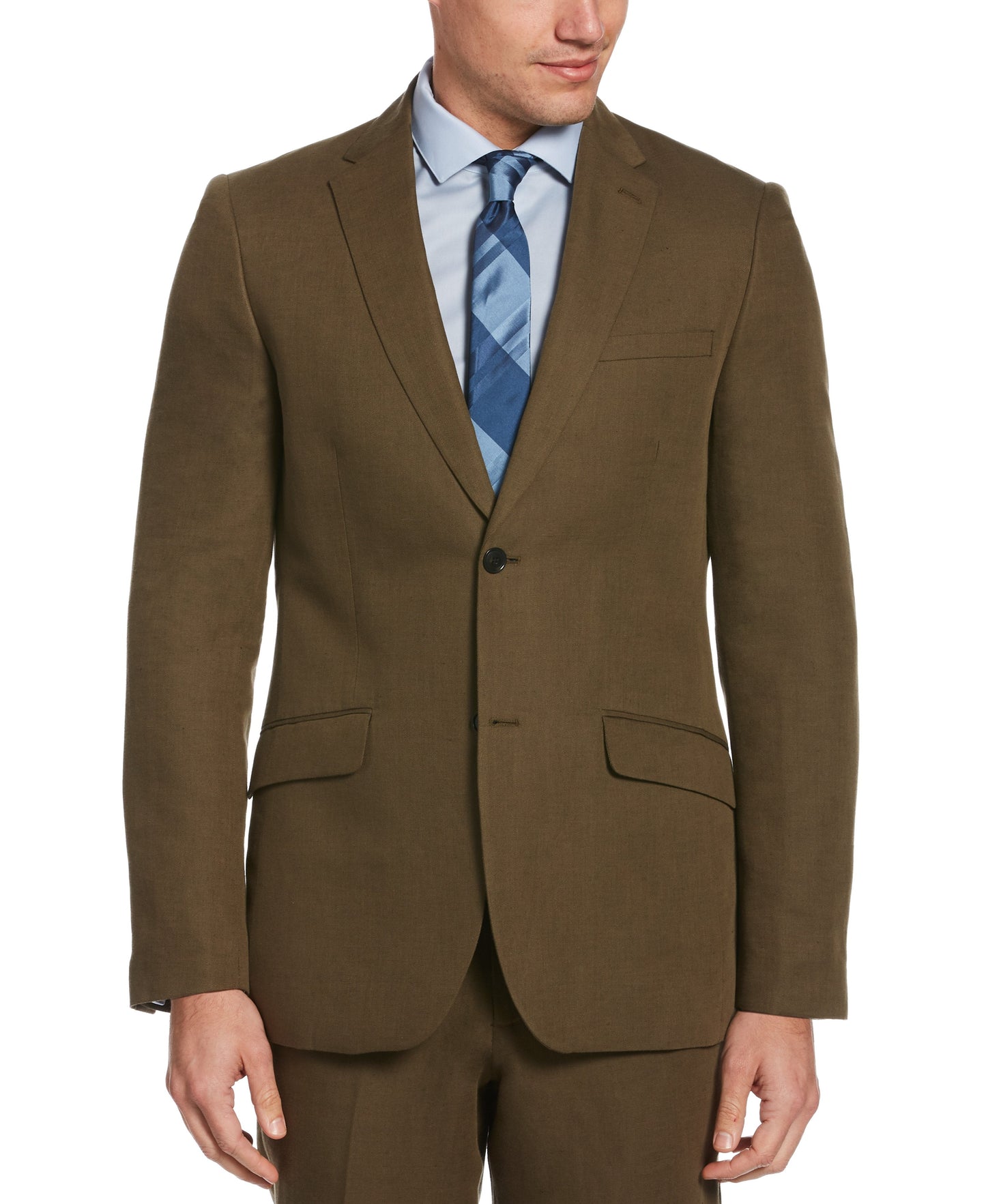 Slim Fit Linen Blend Solid Stretch Suit Jacket