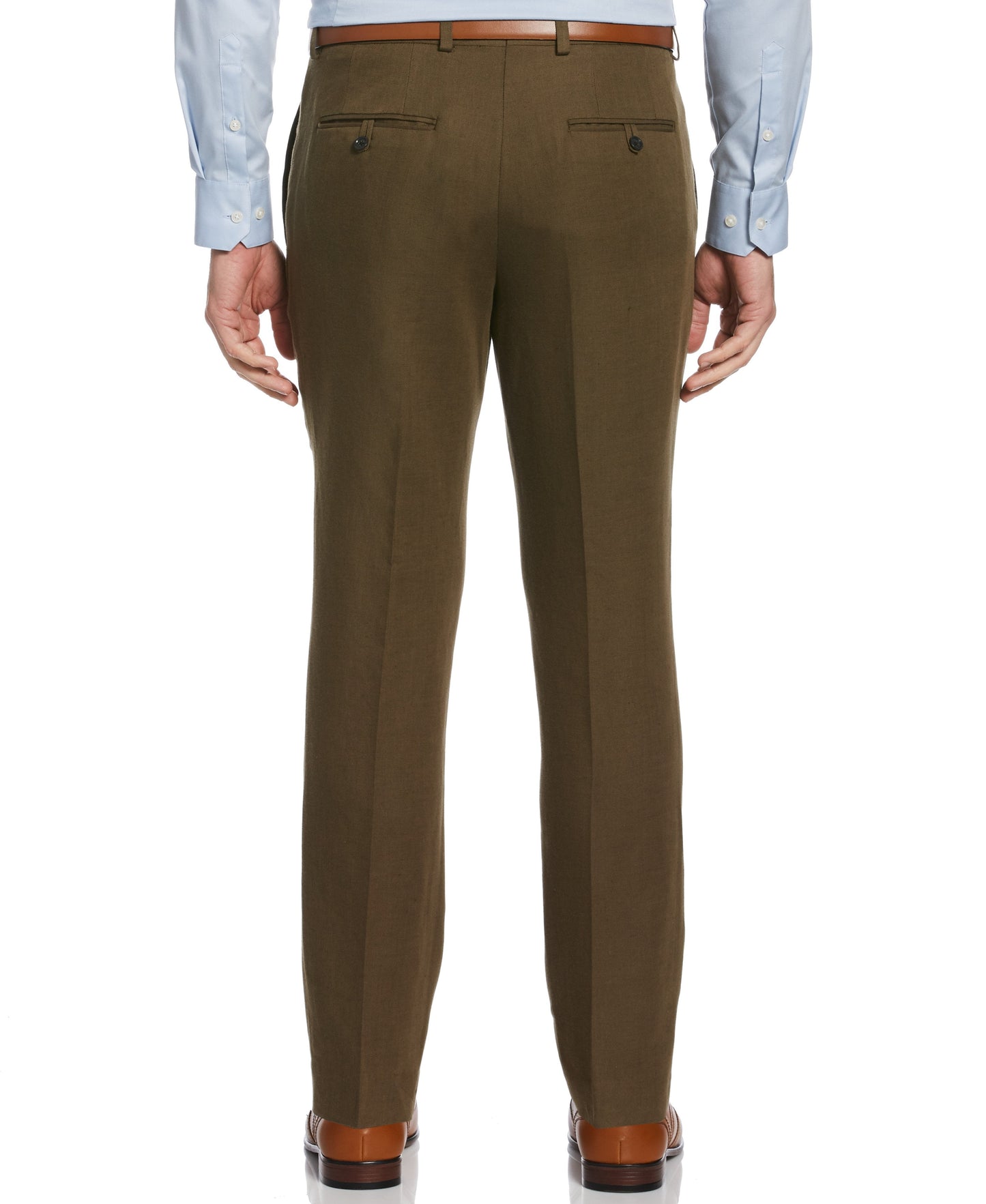 Slim Fit Stretch Solid Linen Twill Suit Pant