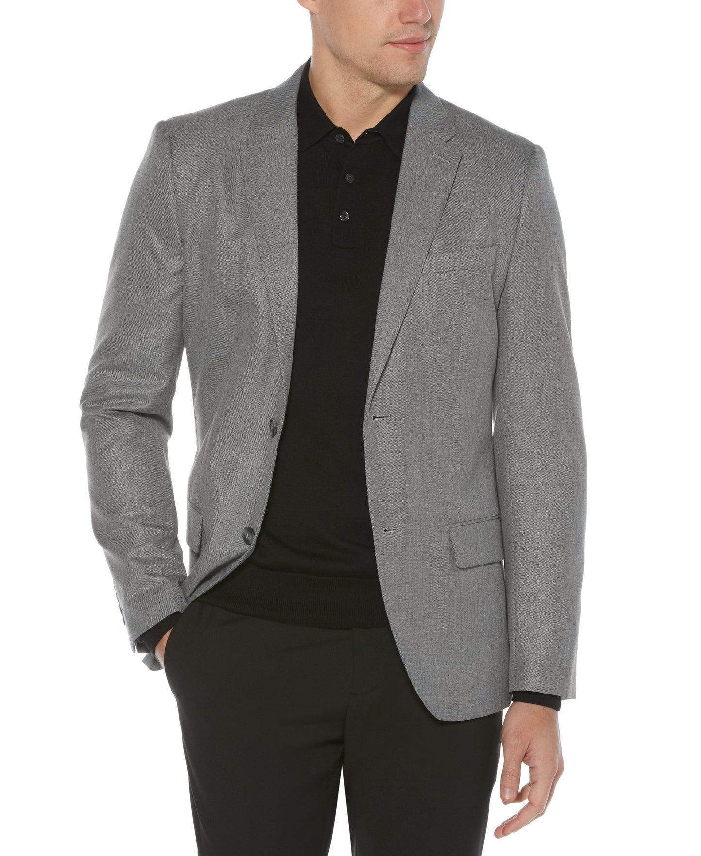 Slim Fit Twill Gray Suit Jacket