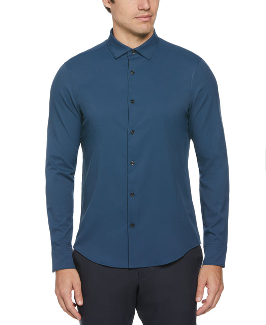Slim Fit Untucked Total Stretch Solid Shirt