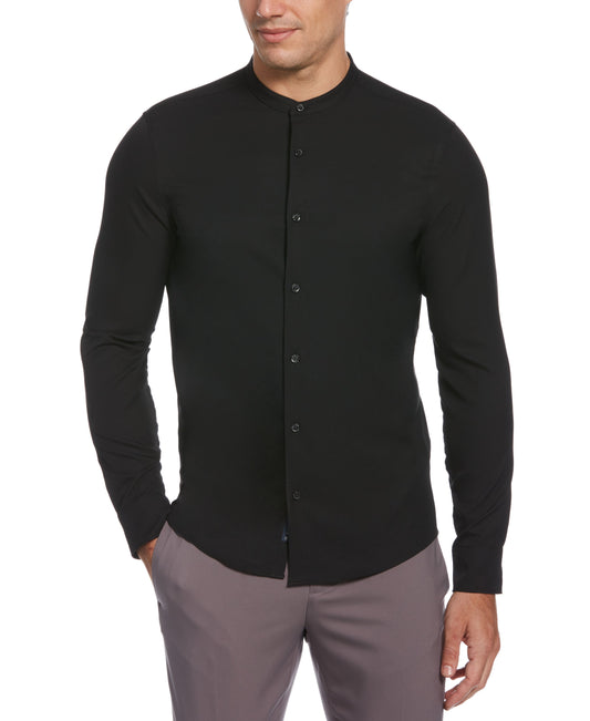 Tall Untucked Total Stretch Slim Fit Banded Collar Shirt
