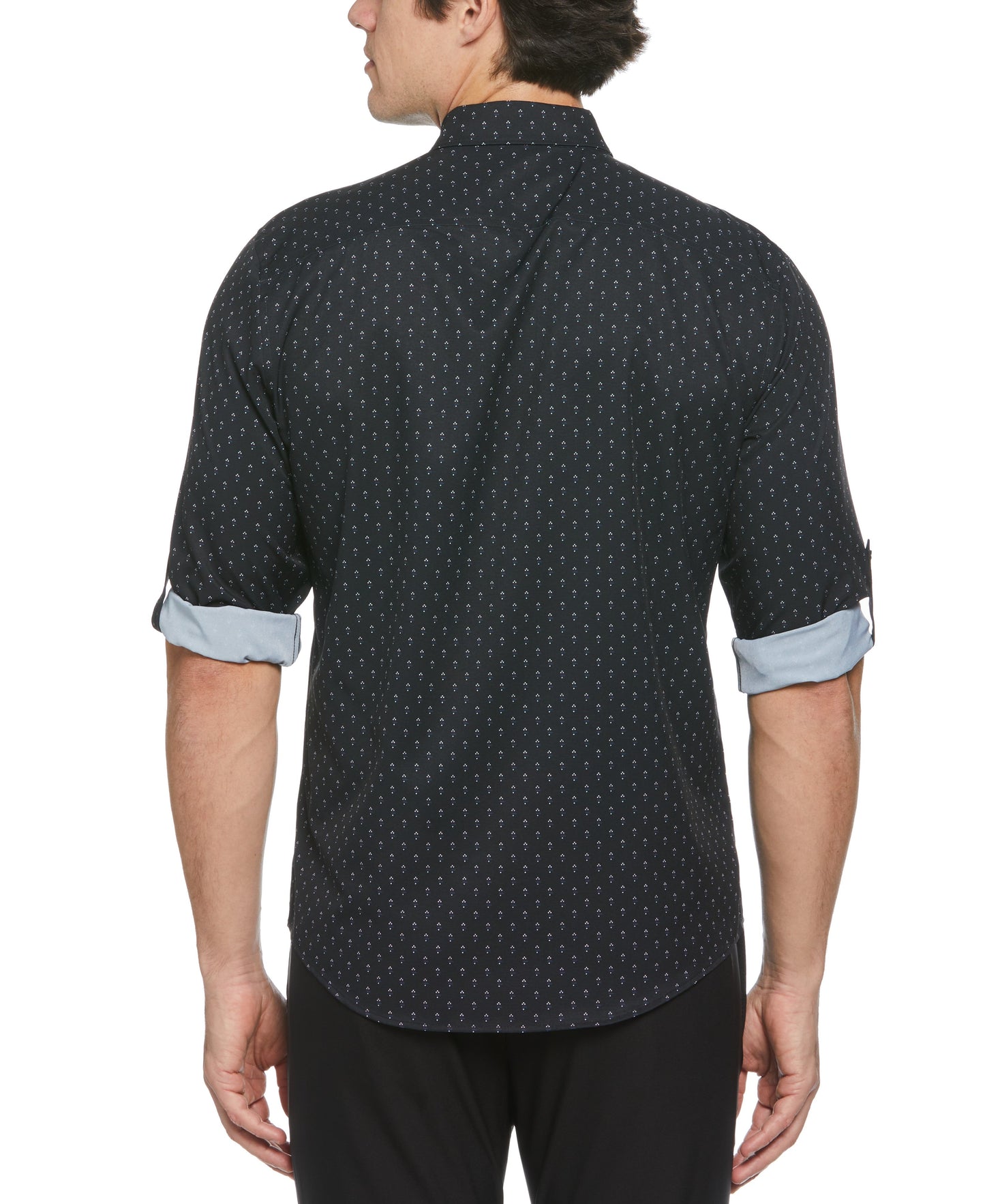 Total Stretch Rolled Sleeve Micro Geometric Shirt