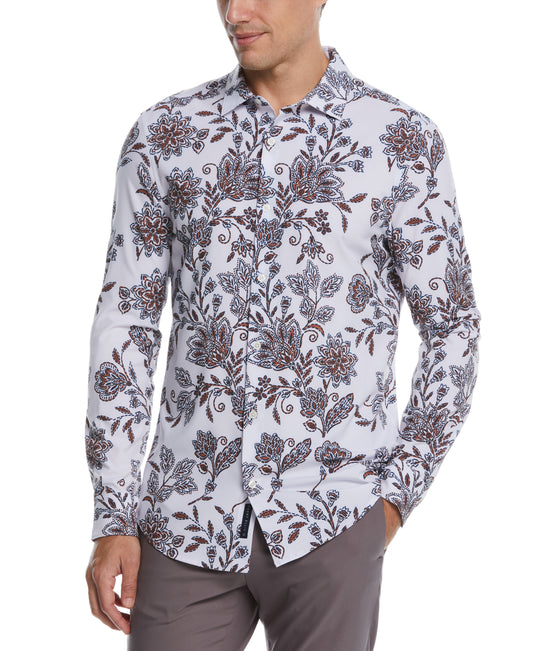 Total Stretch Slim Fit Large Floral Print Shirt