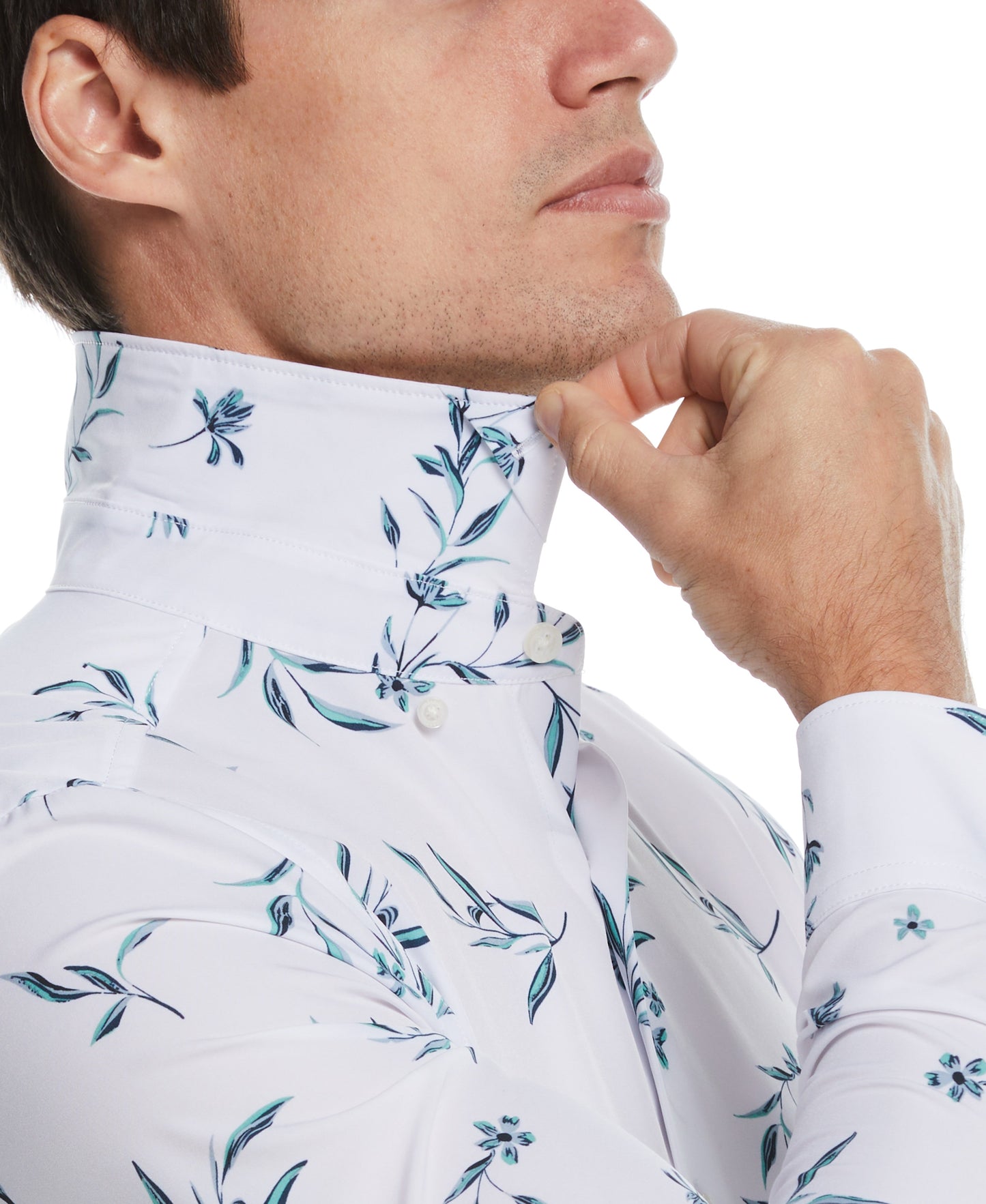Untucked Total Stretch Floral Print Shirt
