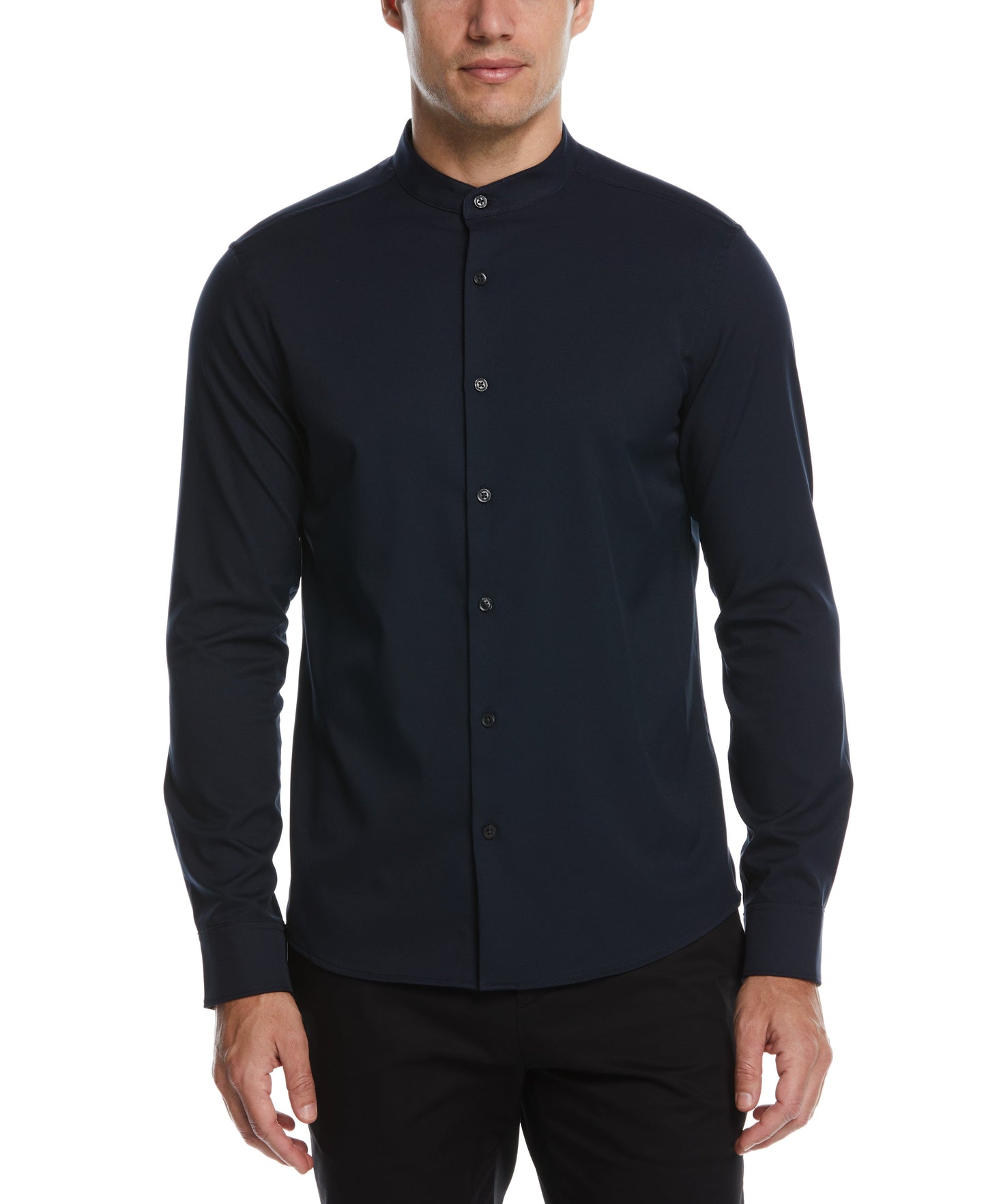 Untucked Total Stretch Slim Fit Banded Collar Shirt