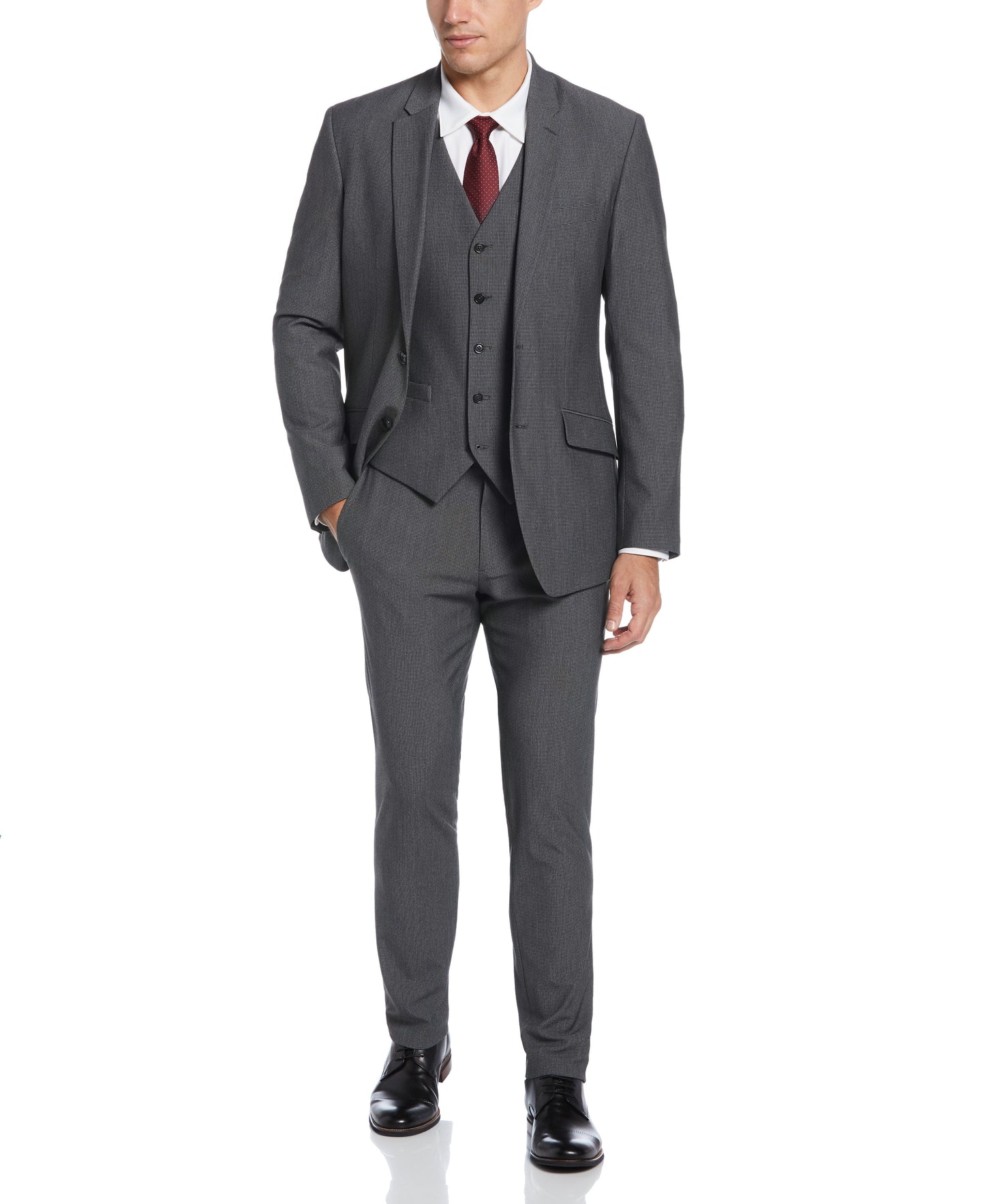Very Slim Fit Stretch Micro Houndstooth Suit Jacket