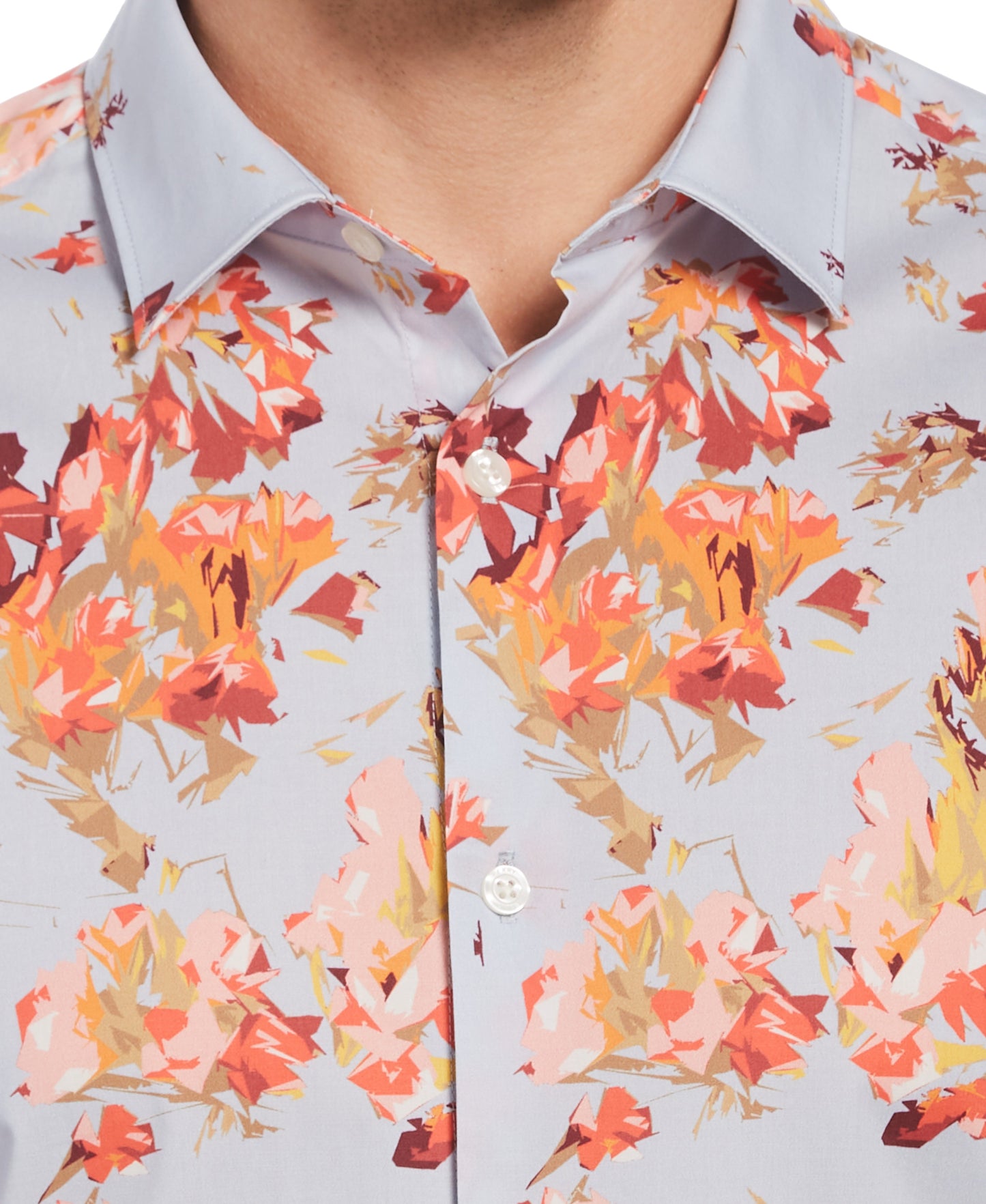 Big & Tall Multi-Color Floral Print Stretch Shirt