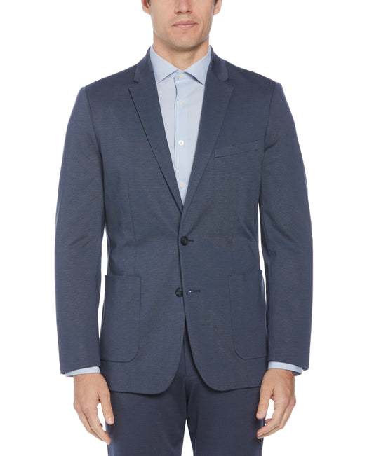 Slim Fit Microgrid Knit Suit Jacket