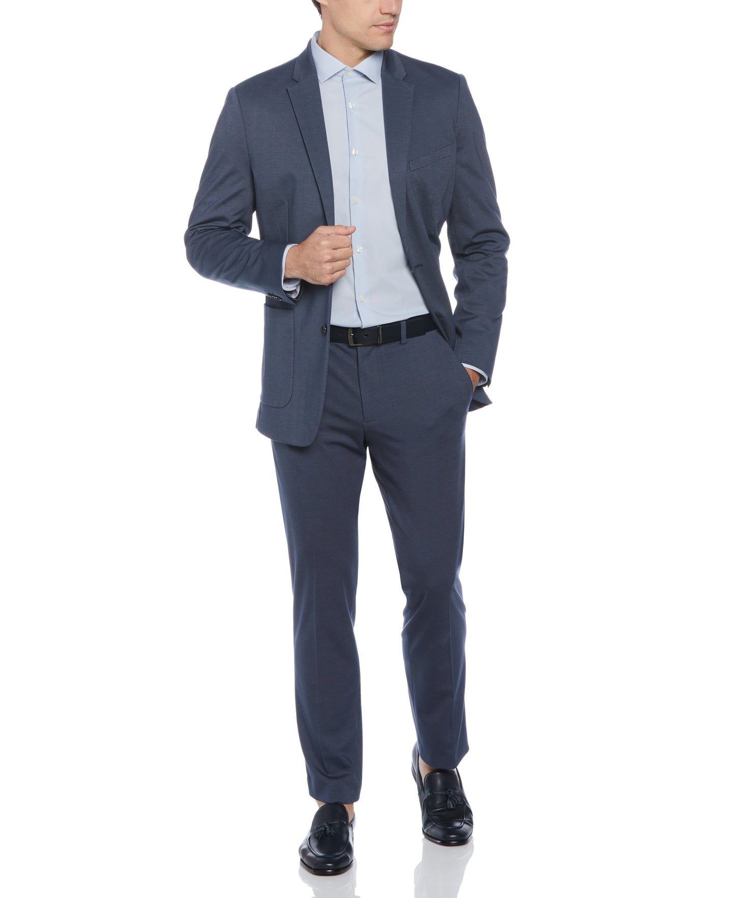 Slim Fit Microgrid Knit Suit Jacket